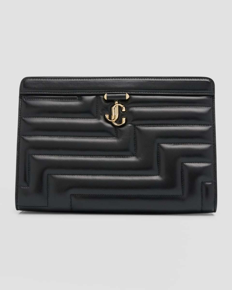 Avenue Quilted Leather Pouch Clutch Bag